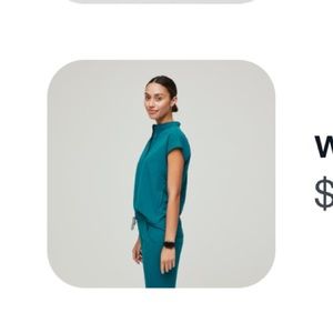 Medium-FIGS-Womens-Pacific Blue-Rafaela Scrub-Top